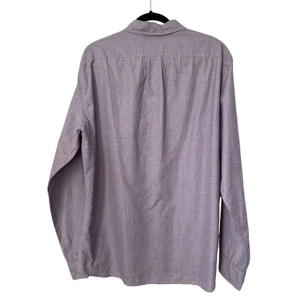 J Crew Shirt Mens XL Slim 100% Cotton Shirting Purple‎ Long Sleeve Button Down